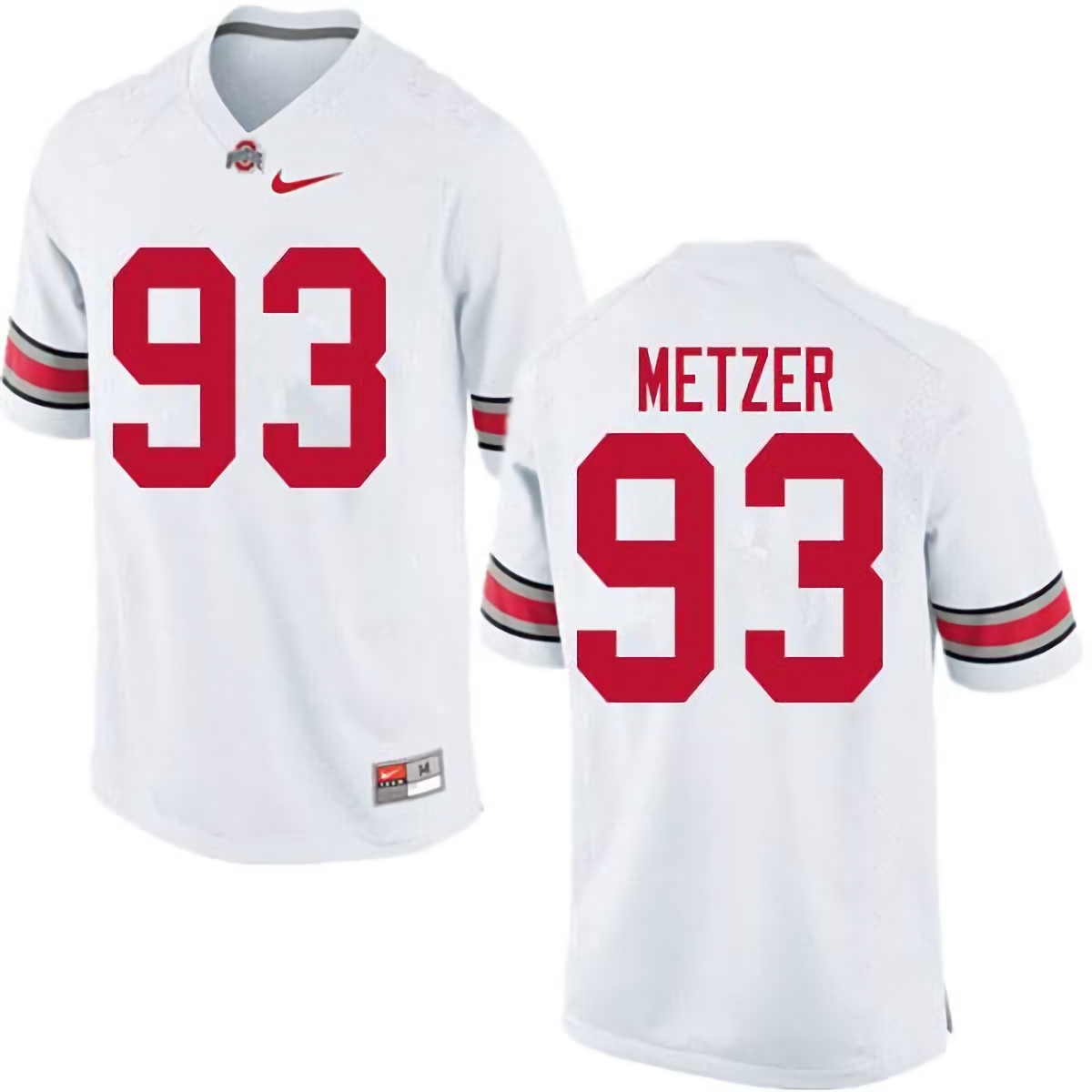 Jake Metzer Ohio State Buckeyes Men's NCAA #93 Nike White College Stitched Football Jersey BNR7156VV